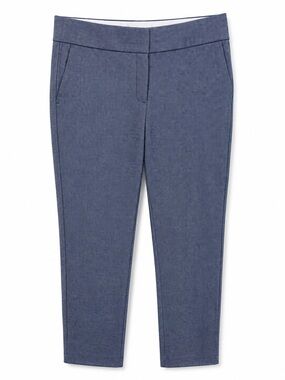 LOFT Marisa Slim Ankle Dress Pants Blue Textured Size 10
